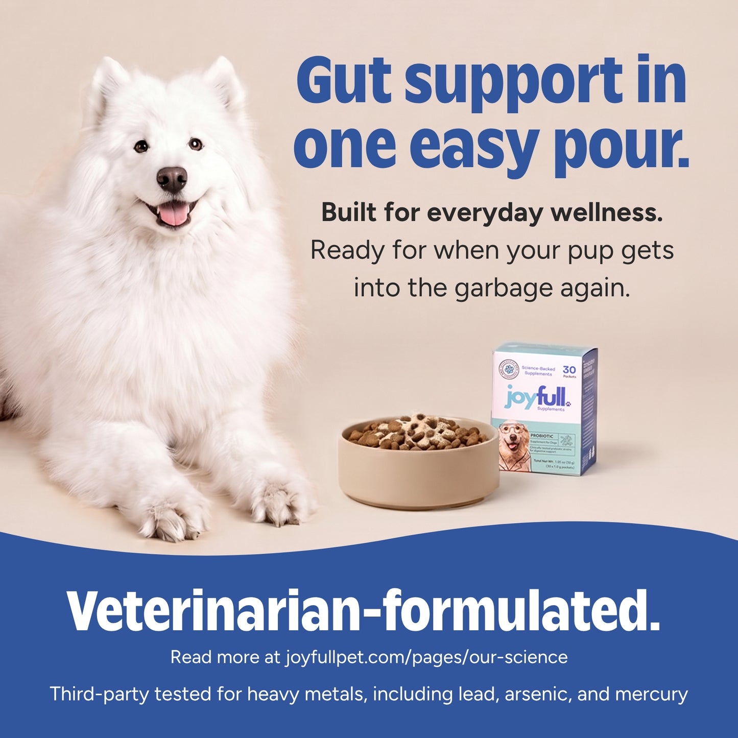 Joyfull Probiotic Supplement for Dogs - 30 Single-Serving Packets