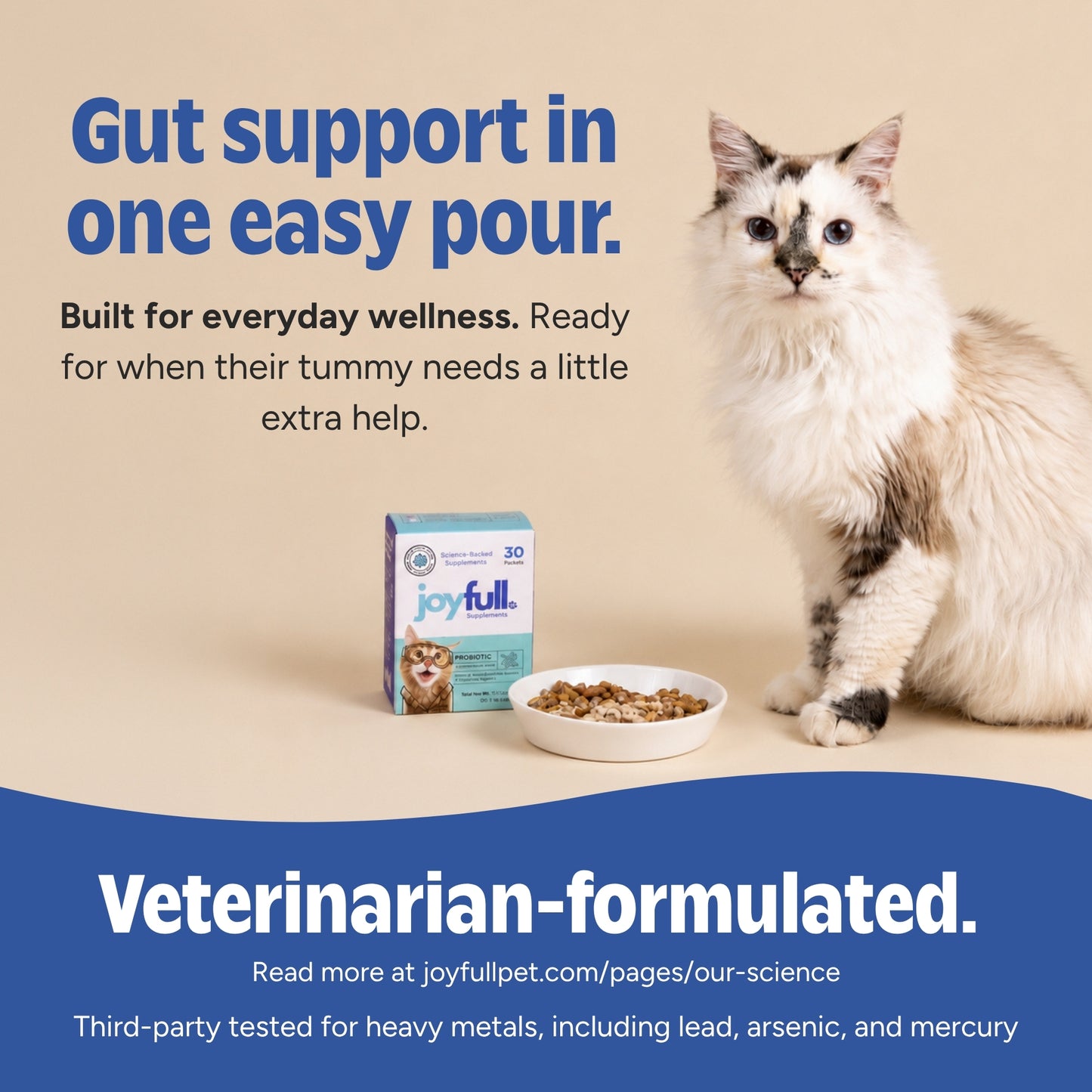 Probiotic Supplement for Cats - 30 Single-Serving Packets