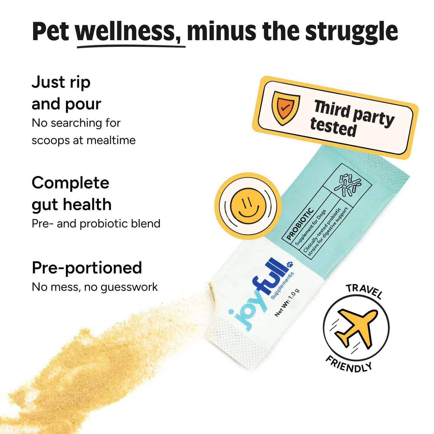 Joyfull Probiotic Supplement for Dogs - 30 Single-Serving Packets