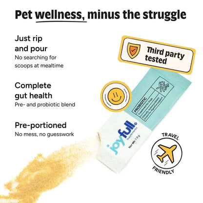Joyfull Probiotic Supplement for Dogs - 30 Single-Serving Packets
