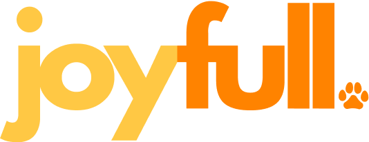 Logo of 'joyfull' with orange and yellow text on a clear background