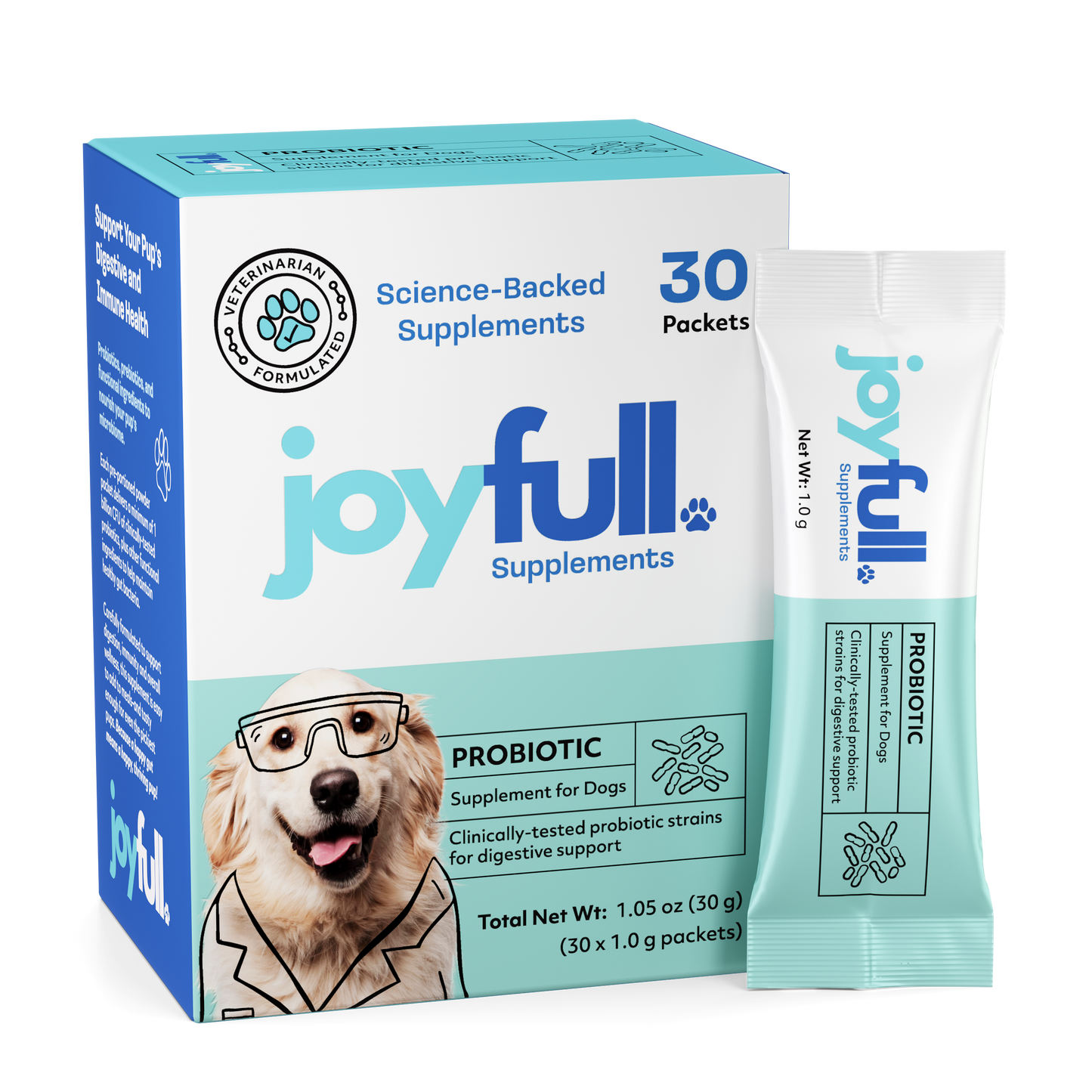 Joyfull Probiotic Supplement for Dogs - 30 Single-Serving Packets